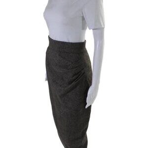 Tracy Reese Black Draped Midi Pencil Skirt